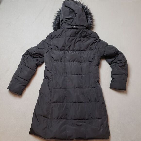 Women’s Tommy Hilfiger long puffy winter jacket faux fur hood - Picture 6 of 13